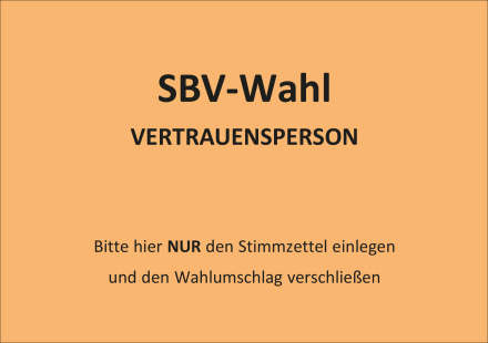 Kombipaket SBV-Wahl � 4 Umschl�ge f�r Vertrauensperson, Stellvertretung und Briefwahl
