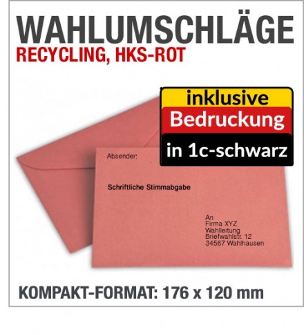 Wahlumschl�ge, Rot, kompakt, bedruckt