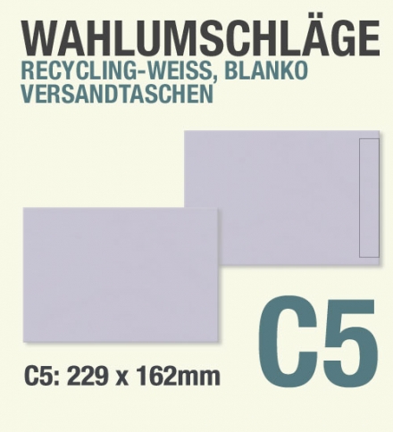 uere Wahlumschlge, Grau, C5, blanko, Versandtaschen