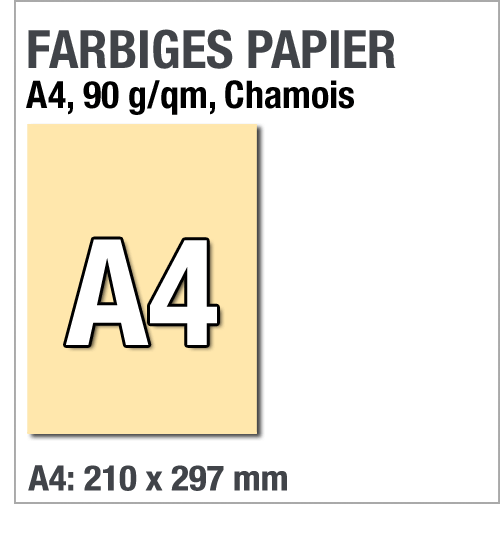 Farbiges Papier, A4, Chamois
