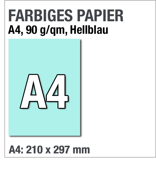 Farbiges Papier, A4, Hellblau