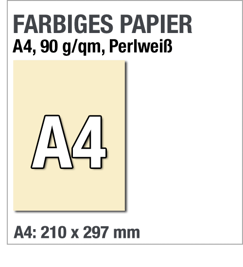 Farbiges Papier, A4, Perlweiss