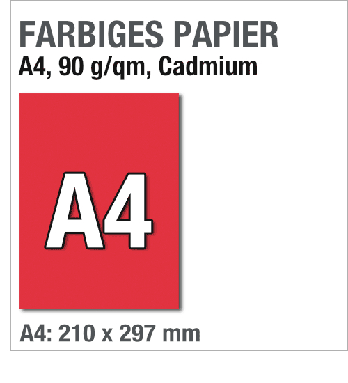 25 Blatt farbiges Premium Briefpapier Caribic DIN A4 Papier-Farbe Cadmium Rot 